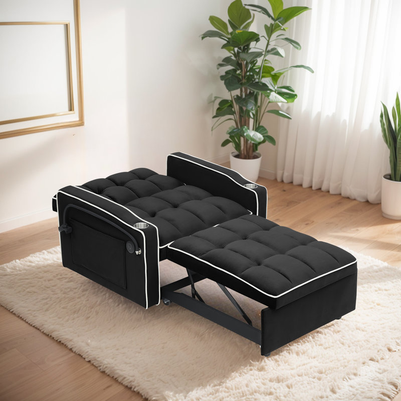 Tavonn 35,4 de large, Velours noir
