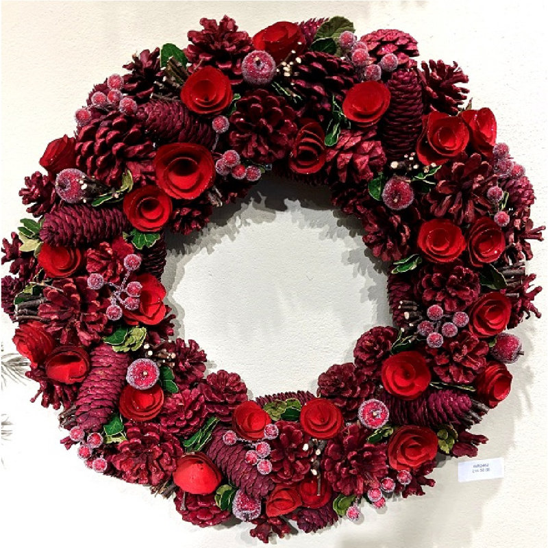 Faux Wreath, 48cm H x 48cm W x 5cm D