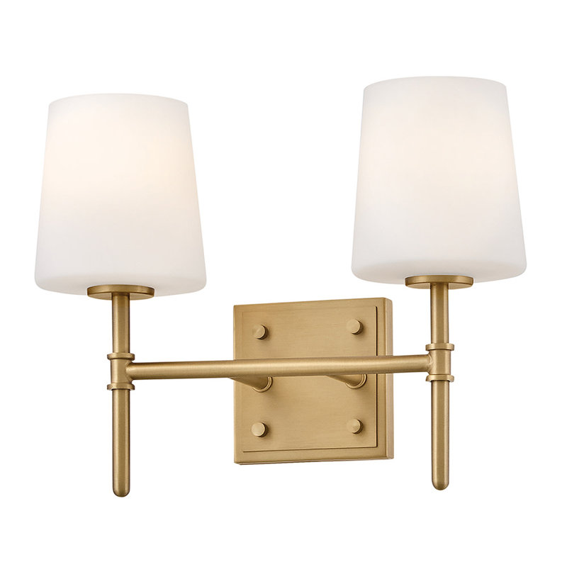Saunders 2 - Light Bath Sconce, Lacquered Brass
