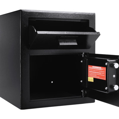72 Cu Ft Keypad Safe For , Two Pin Codes, Fishing Guard, Steel Construction, Black, 13.78 In. D X W 16.04 H, 41.52 Lb With Baffles & Solid Body, Depth Width Height,