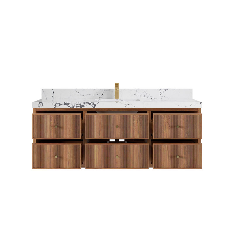 60'' Single Bathroom Vanity with Quartz Top