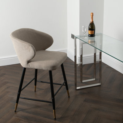 Olpe Upholstered Counter Stool with Metal Frame