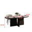 Table de salle à manger moderne 78,74 po, table de cuisine avec plateau en pierre frittée blanche, pieds en bois massif uniques