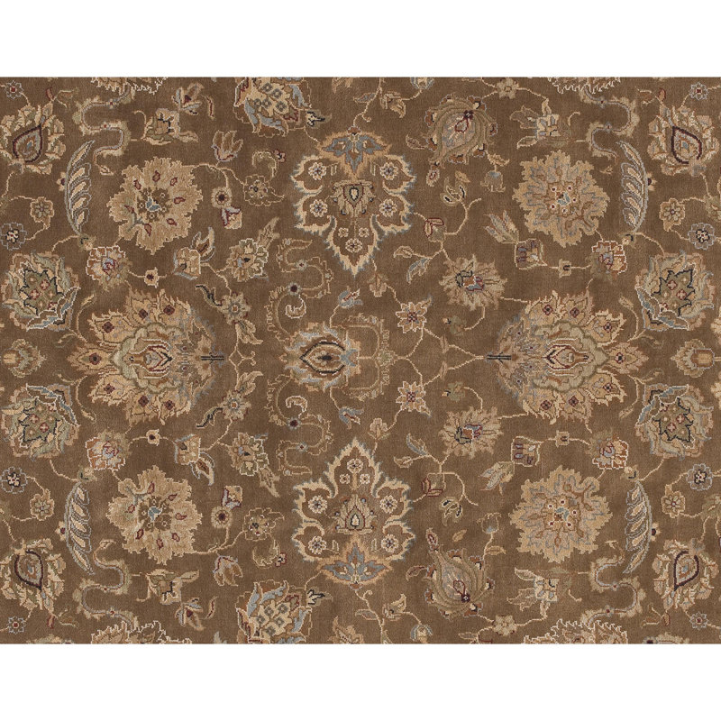 Tapis de qualité supérieure nouée à la main en crème et crème, Rectangle 12 pi x 15 pi