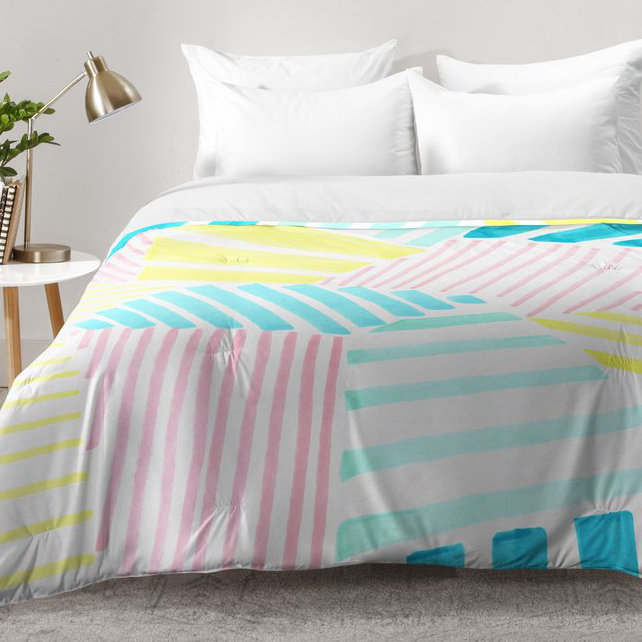 Susanne Kasielke Modern & Contemporary Polyester Abstract Comforter, King Comforter + 2 King Shams