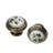 6-pack Cabinet Handles, Ceramic Drawer Pulls For Wardrobe, Kitchen Cabinets, And Dressers, Hardware Knobs, White With Green Leaf