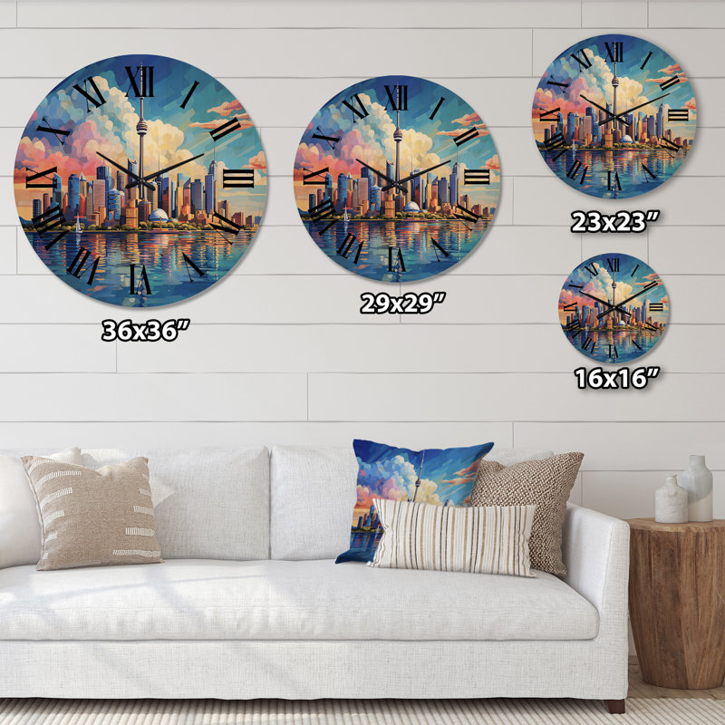 Horloge murale en bois massif Marialyce, Très grand