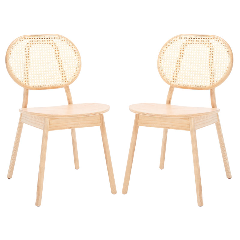 18.3'' H Leather Upholstered Ash Armchair, Natural