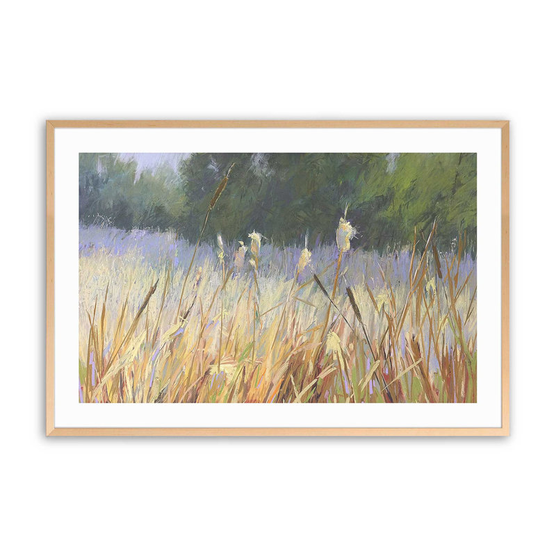 «Whispering Reeds», impression encadrée sur papier par Carol Strock Wasson, Érable brut, H 13 po x l 17 po x P 1,25 po