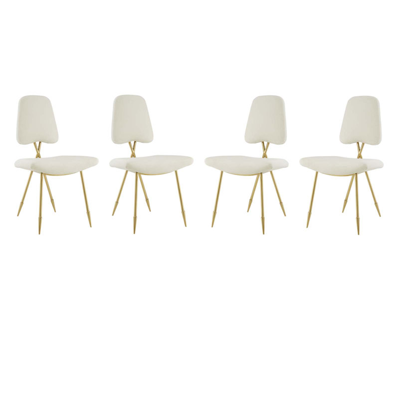 Ensemble de 4 chaises d'appoint Ponder, Ivoire
