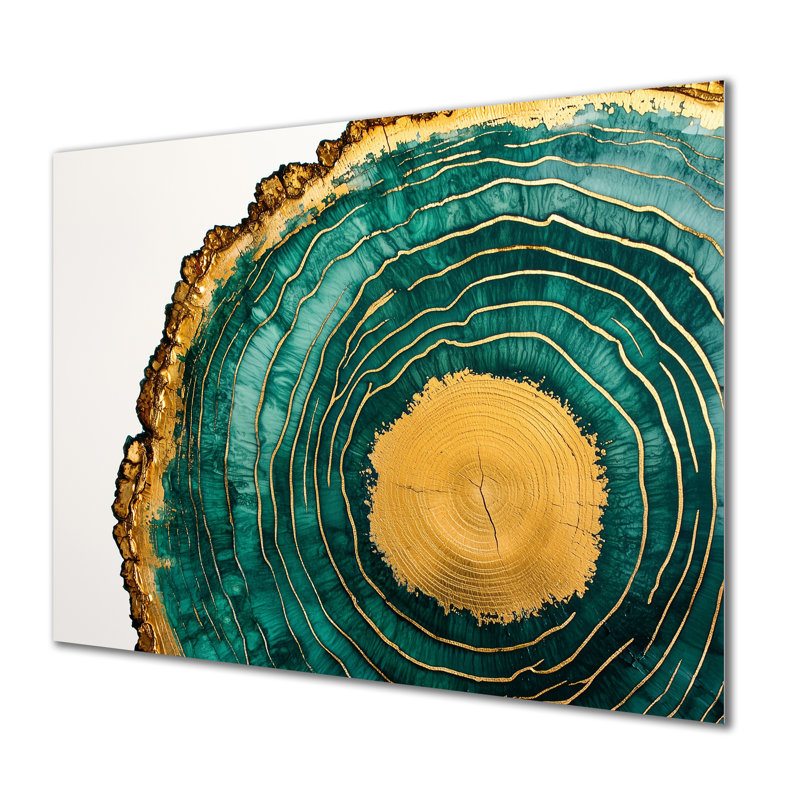 Émeraude et rivière de cristal sur glissoire en bois III - cristaux, art mural en métal pour le salon, H 30 po x l 40 po
