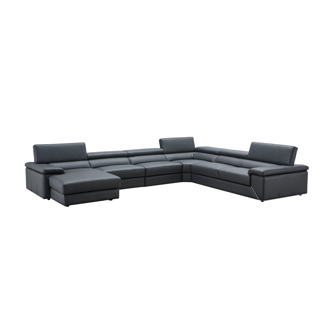 155" Wide Genuine Leather Sofa & Chaise J&M Furniture Leather 