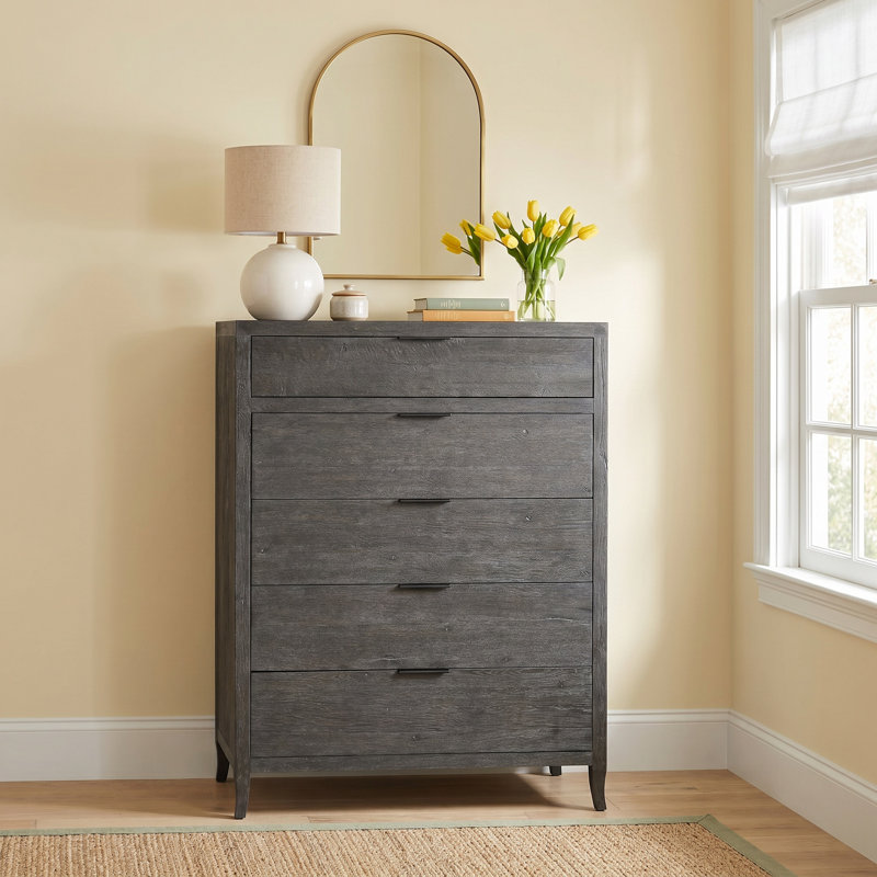 Bernhardt Tribeca Tall Drawer Chest, Bar Pulls, Aurum