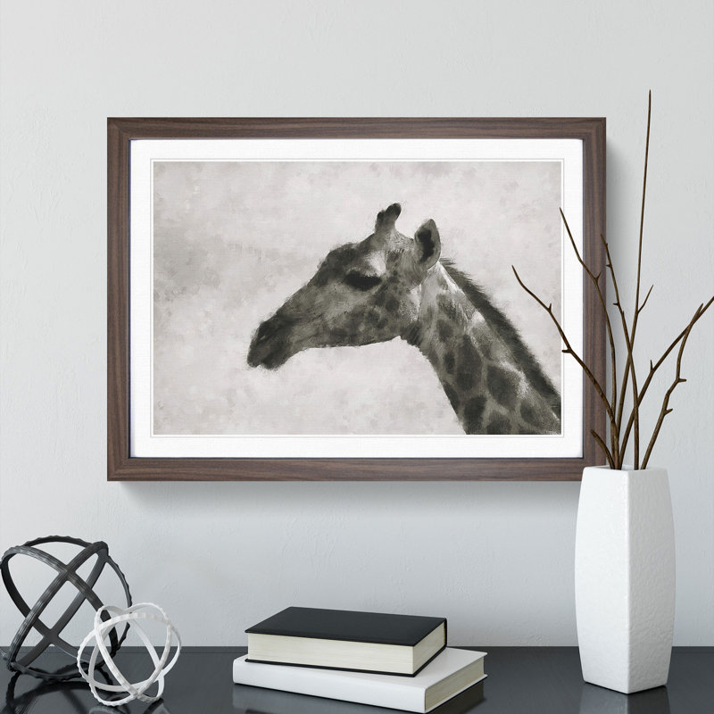 Giraffe Vol.4 - Framed Print, 27cm H x 36cm W x 2cm D, Walnut Framed