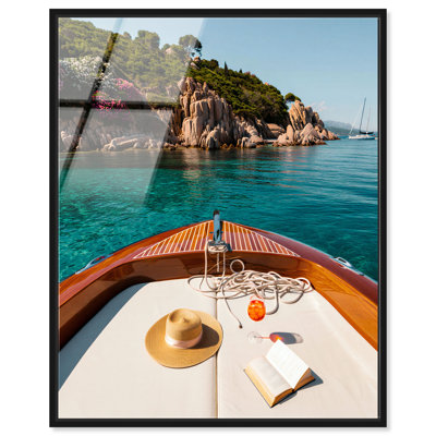 «Italian Coast IV», reproduction d'art acrylique encadrée par Notoriart, cadre noir, H 46 po x l 37 po
