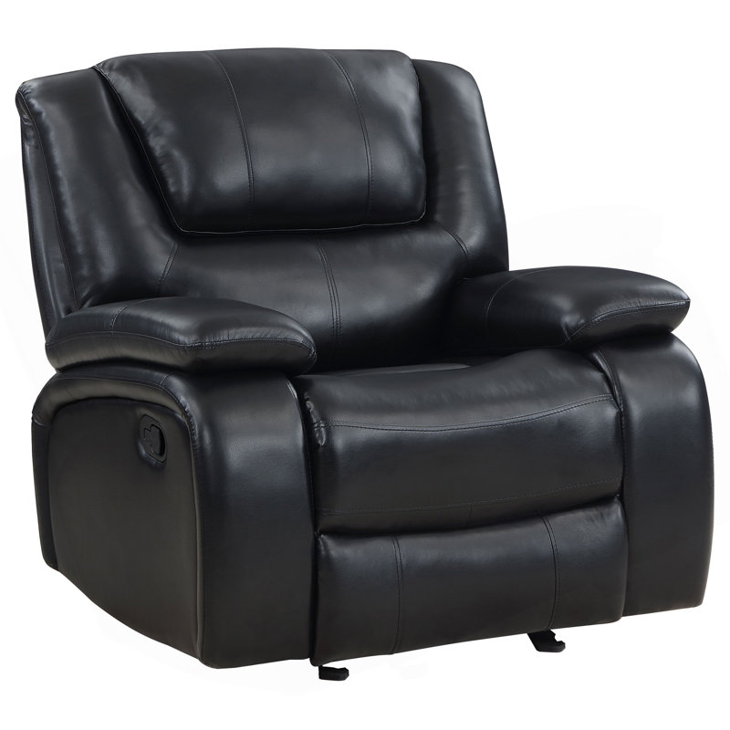 Elodie  Upholstered Glider Recliner Chair, Black