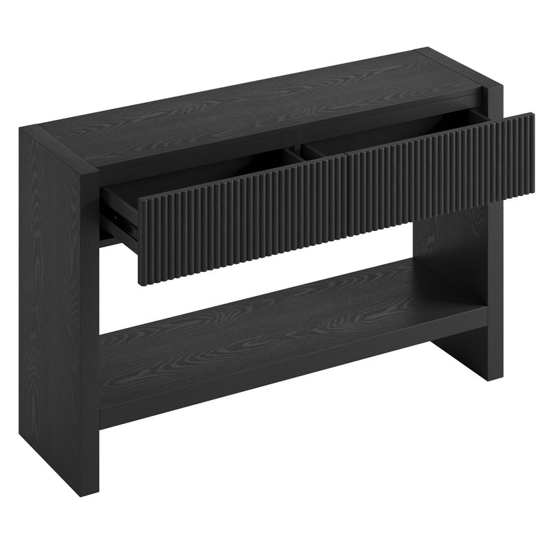 Console rectangulaire en bois massif de 48 po Manzanita, H 30 po x l 48 po x P 14 po, Chêne noir