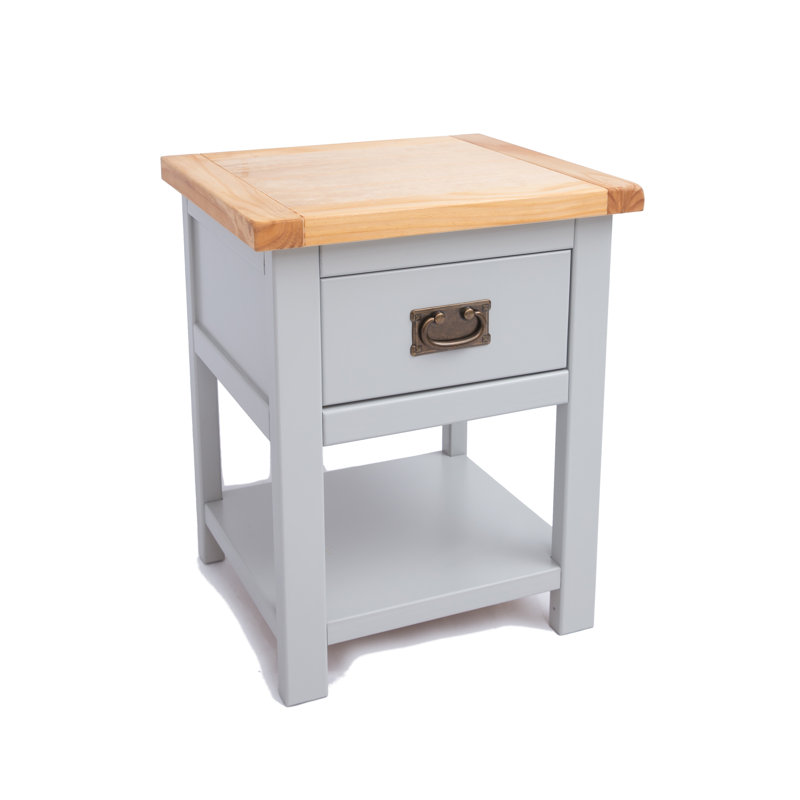 Vann 45 cm W Bedside Table, Grey