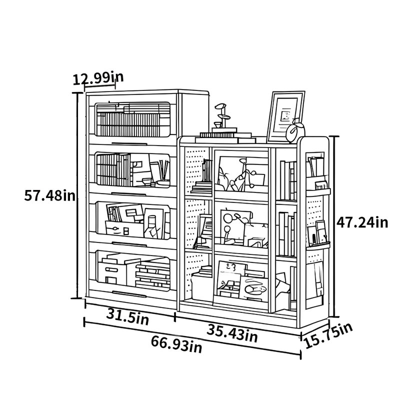 Floor standing bookcase