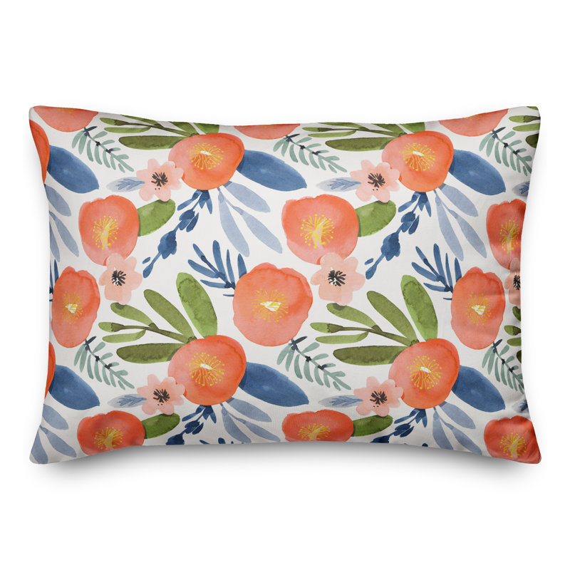  Coussin d'extérieur Watercolor, Pas de bourre, Bleu / Vert / Rouge