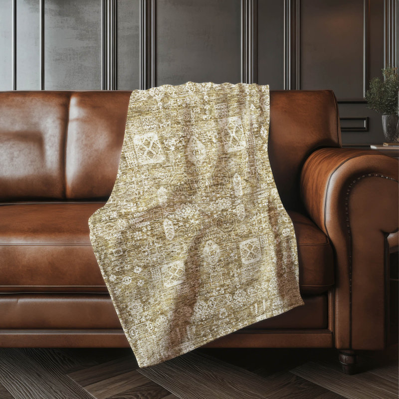 Jeté Addison Sherpa Tribal Medallion, Brun oriental 2