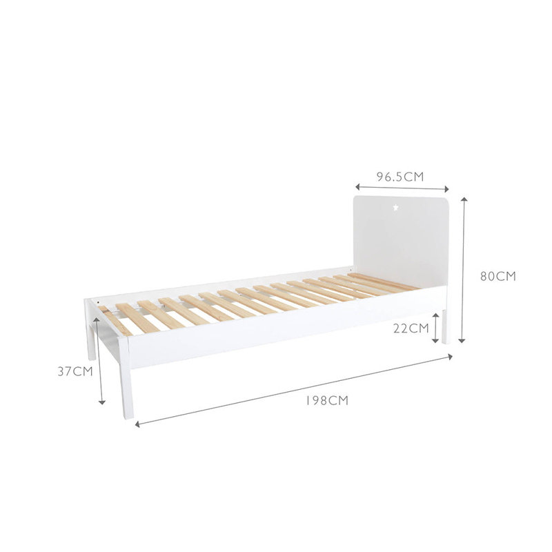 Star Bright Single Bed, White