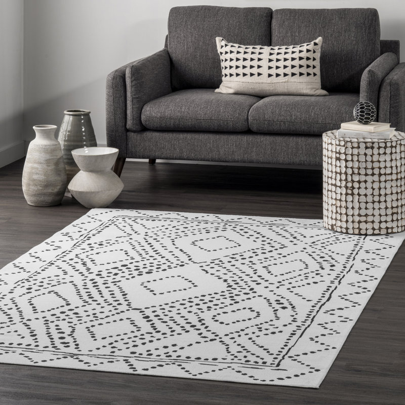 Tapis en losange lavable à la machine Mila SpinClean, Carré de 6 pi