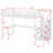 Loft Bed With L-Shaped Desk And USB, Wardrobe And Adjustable Shelf And LED-532812417