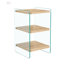 Armoire de chevet trois couches avec panneau de fibres à densité moyenne, autocollants en bois et côtés en verre trempé pour un rangement élégant-1758503917