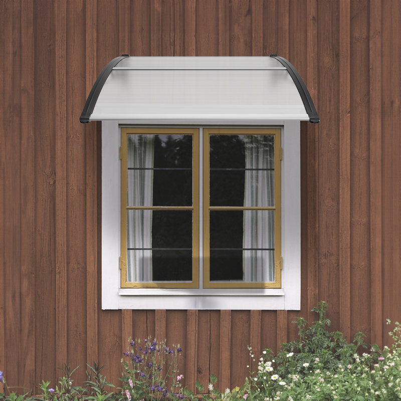 Auvent de porte rétractable en polycarbonate VEVOR, Clair, H 10,8 po x l 40 po x P 37,9 po