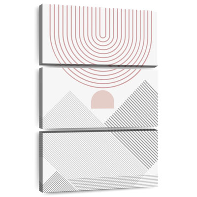 Avery moderne Mid-Century abstrait rose gris III