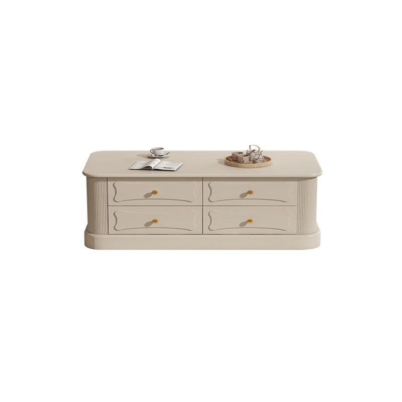French Style Multi-Layer Solid Wood Coffee Table, 19.68" H x 55.12" L x 31.49" W