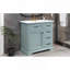 Meuble-lavabo 36 po avec lavabo en céramique, 2 tiroirs basculants, charnières de porte à fermeture en douceur, gris-129184267