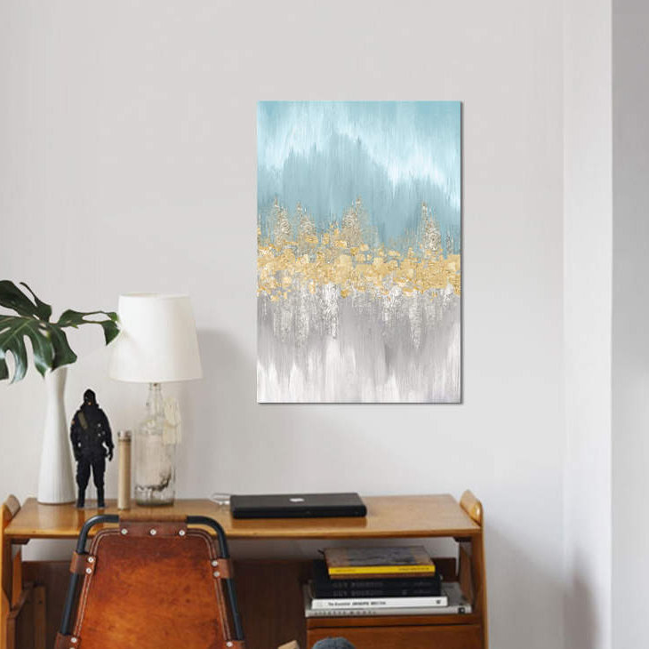 Longueurs d’ondes neutres, imprimé sur toile, H 12 po x l 8 po x P 0,75 po, Toile tendue, Pas de tapis