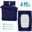 Onorino Luxury 4-Piece Dyed Duvet Set with Pillowcases or Fitted sheet (4 in 1)-606324655-606324654