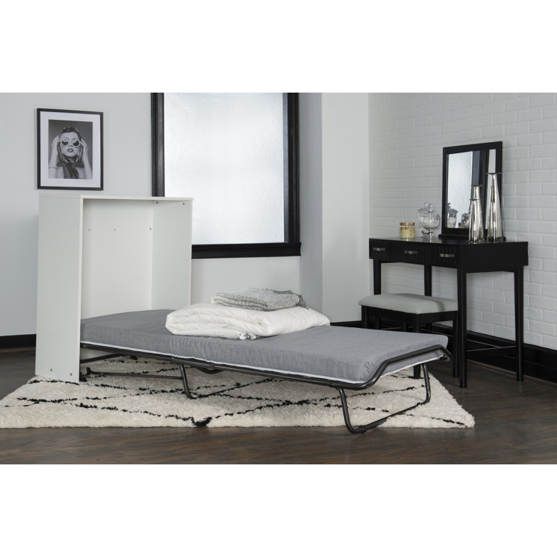 Lit escamotable avec matelas et rangement Rogelio