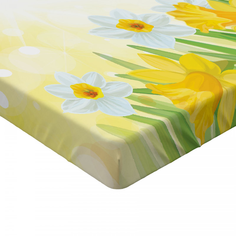 Microfiber Floral Fitted Sheet, Twin Fitted Sheet