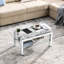 Table basse rectangulaire en verre trempé avec pieds en acier inoxydable Leta
