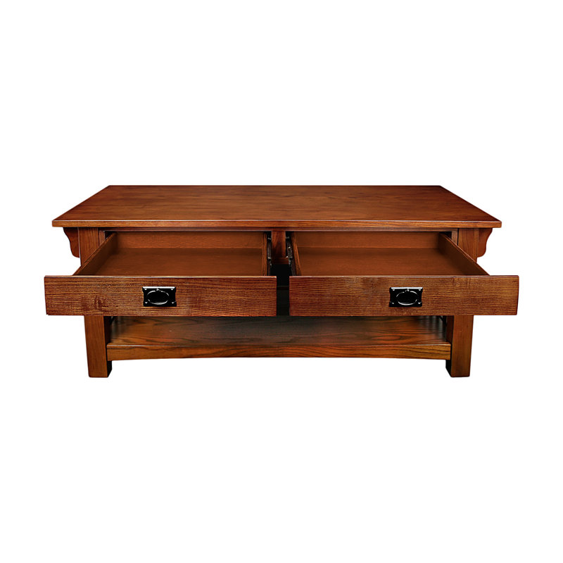 Brockton Solid Wood Coffee Table in Medium Oak