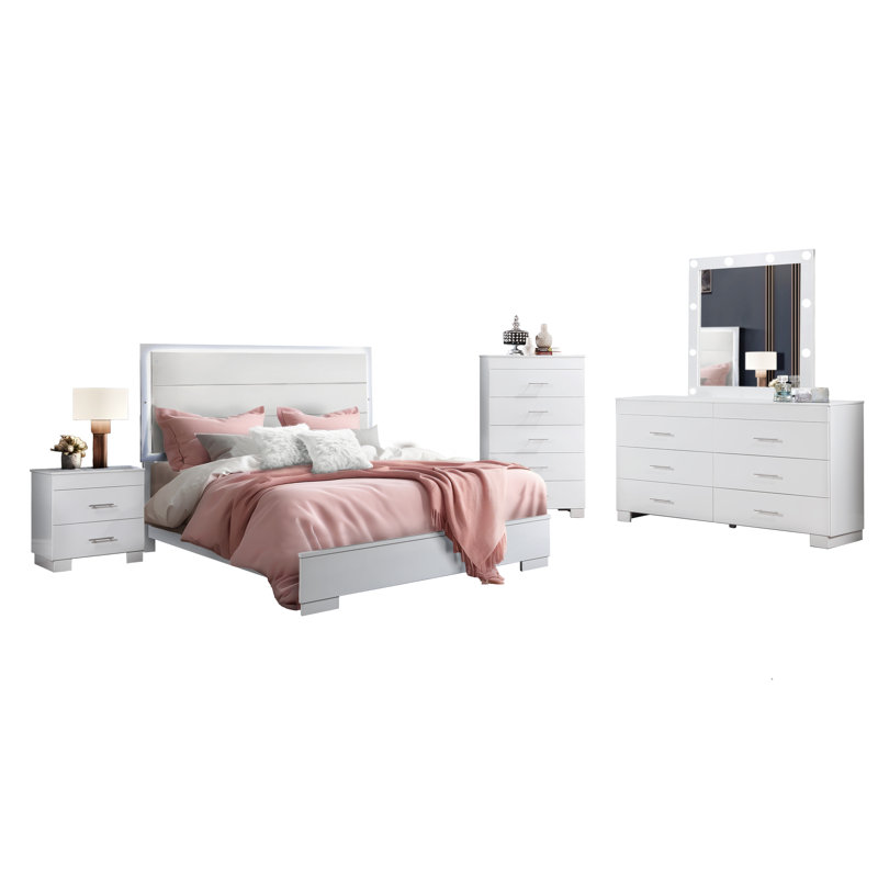 Ensemble de chambre avec grand lit 5 pièces Nivia