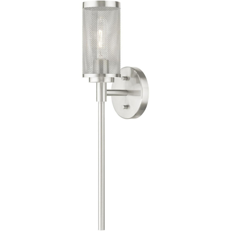 Steel Mesh Wall Sconce with 1 Light - Stylish 5.125 Inch Shade, Brushed Nickel