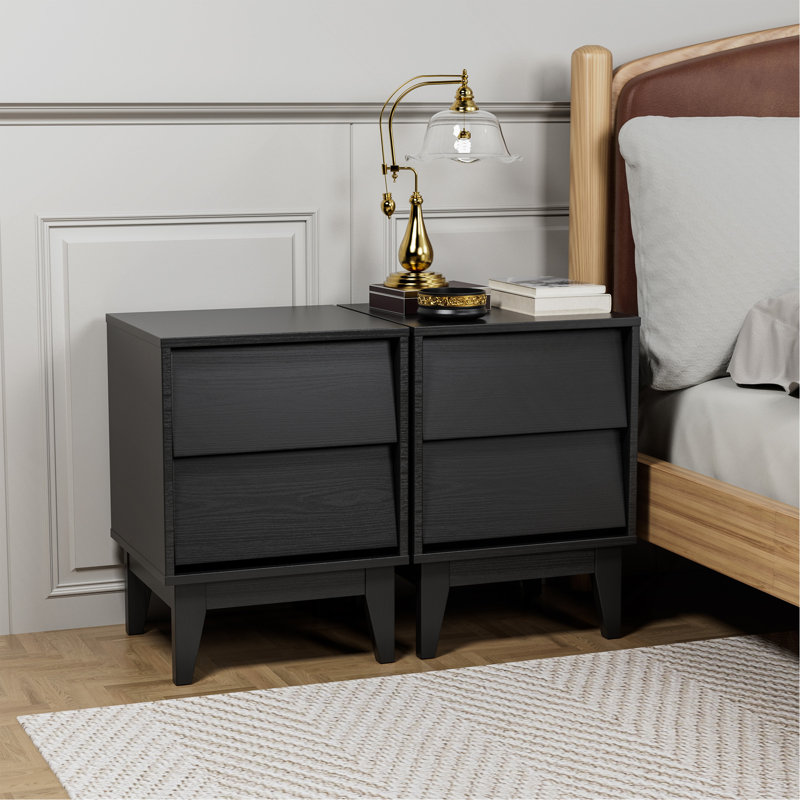 Dominyka 15.80'' W Nightstand, Black