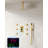 Digital Display Pressure‑Balanced Shower System, 12" Ceiling Mount Rainfall Shower Faucet with Handheld Spray-83197656