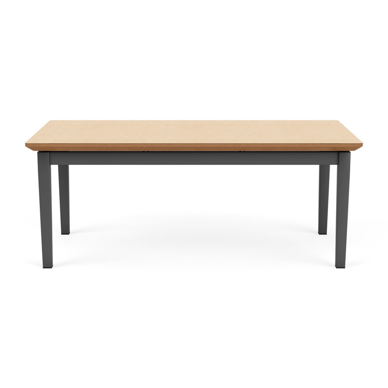 Table basse en acier Lenox, Chêne Naturel, Gris anthracite