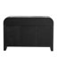 Console rétro minimaliste - noir antique, séparateurs réglables, poignées dorées avec placage de sapin, tablettes