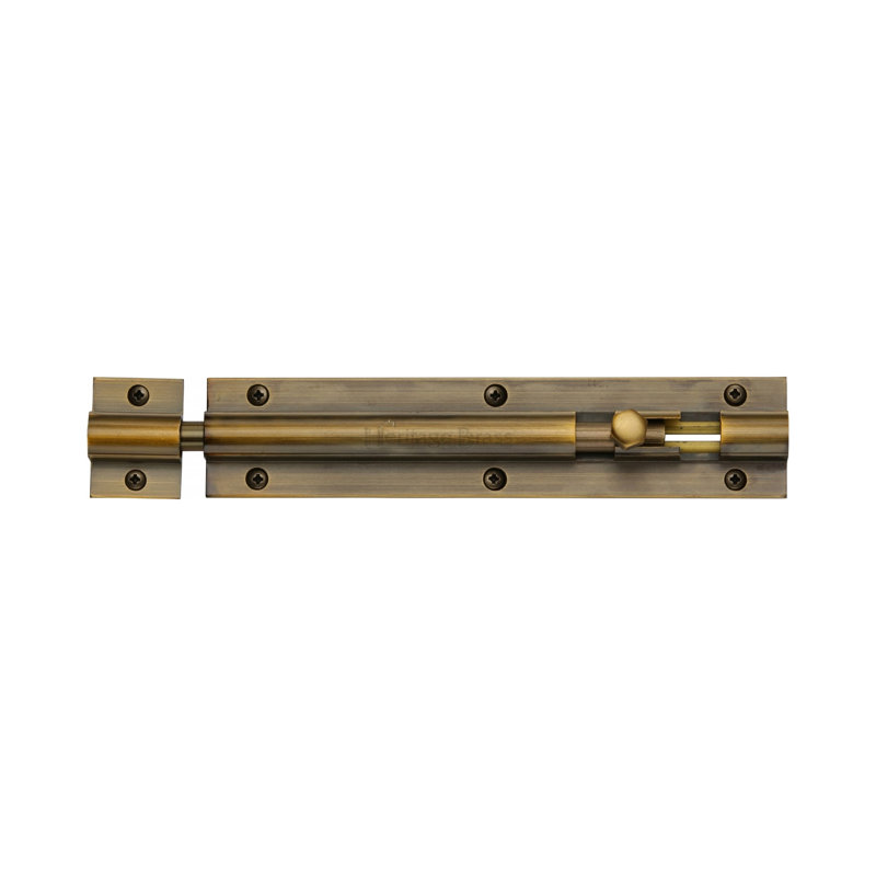 Heritage Brass Heritage Door Bolt Straight, Antique Brass, 15.24 cm H x 3.18 cm W