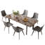 Ensemble de table de salle à manger 7 pièces en MDF, table carrée extensible, ensemble de table à manger de cuisine moderne, table de salle à manger avec 6 chaises-22132373-22132372