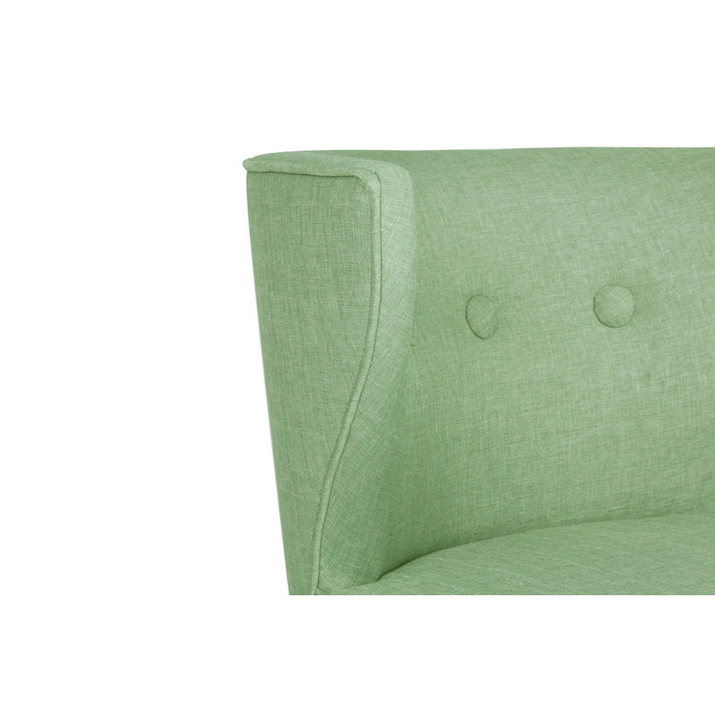 Fauteuil à oreilles Elegant, vert pétrole, 31,5 po x 29,1 po x 29,1 po | Structure en bois massif, tissu 100% polyester, coussins rembourrés en mousse 32 nom. Conception facile à nettoyer et élégante pour la maison ou l'hôtel | Confort et soutien de qualité supérieure