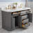 Bruning 60" Carrara Engineered Marble Countertop Bath Vanity with Mirror-804736353-718201639
