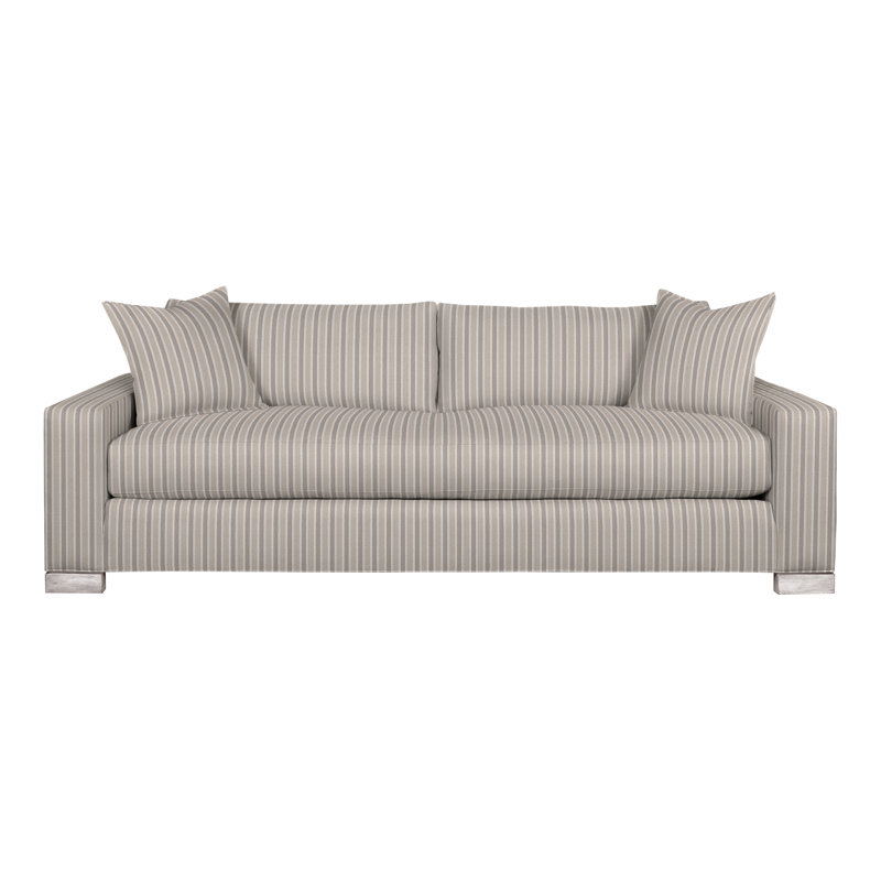 Claremont Sofa, Dove Gray, Perigold Piccadilly Stripe Patina